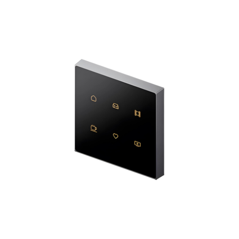 Nature Switch Scene Panel (6 Key)(Black AG Glass - Gray 3 way)_Custom