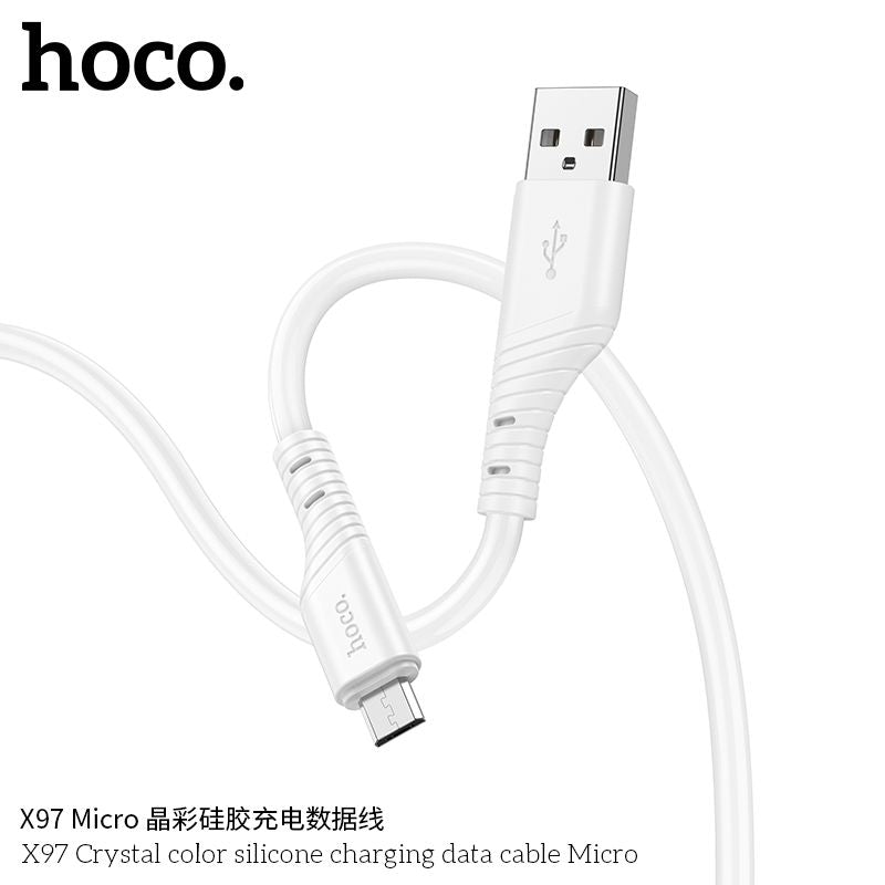 X97 Crystal color PD silicone charging data cable iP