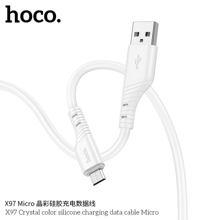 X97 Crystal color PD silicone charging data cable iP