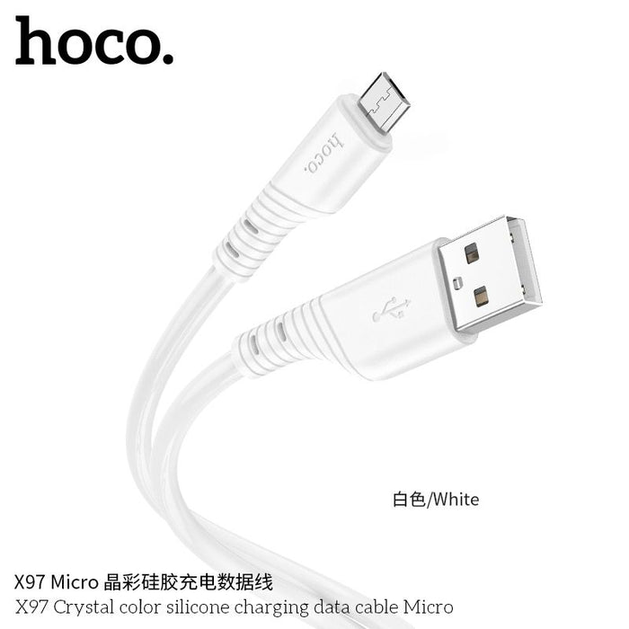 X97 Crystal color PD silicone charging data cable iP