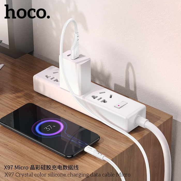 X97 Crystal color PD silicone charging data cable iP