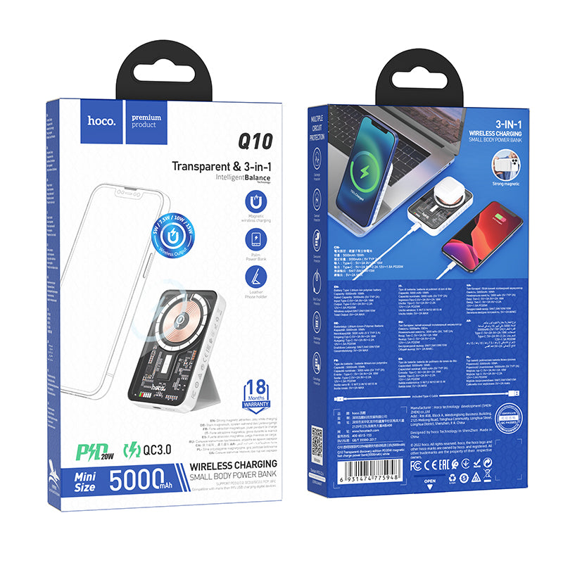 Q10 Transparent discovery edition PD20W magnetic fast charge power bank(5000mAh)