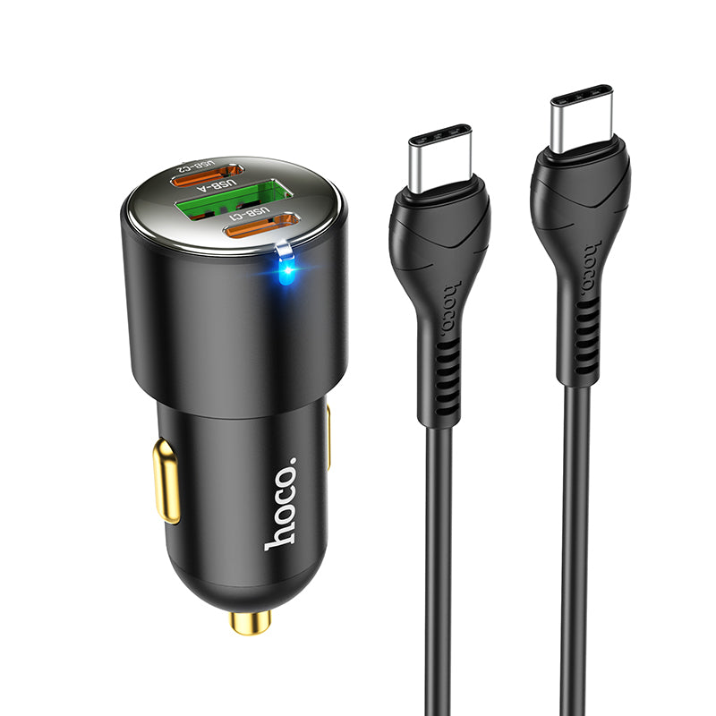 NZ6 PD45W 3-port(2C1A) car charger set(Type-C to Type-C)
