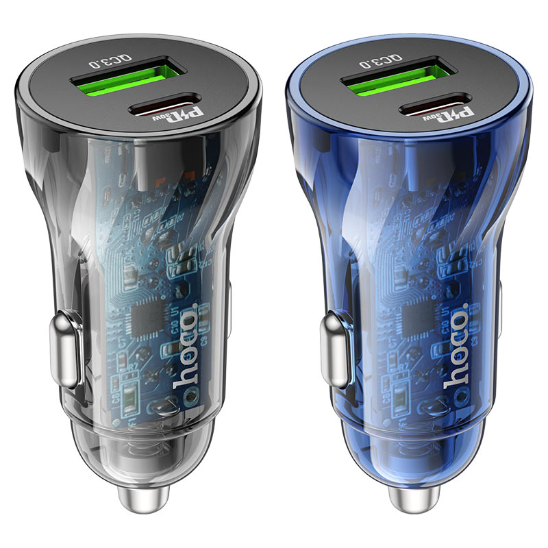 Z47A Transparent Discovery Edition dual port PD30W+QC3.0 car charger