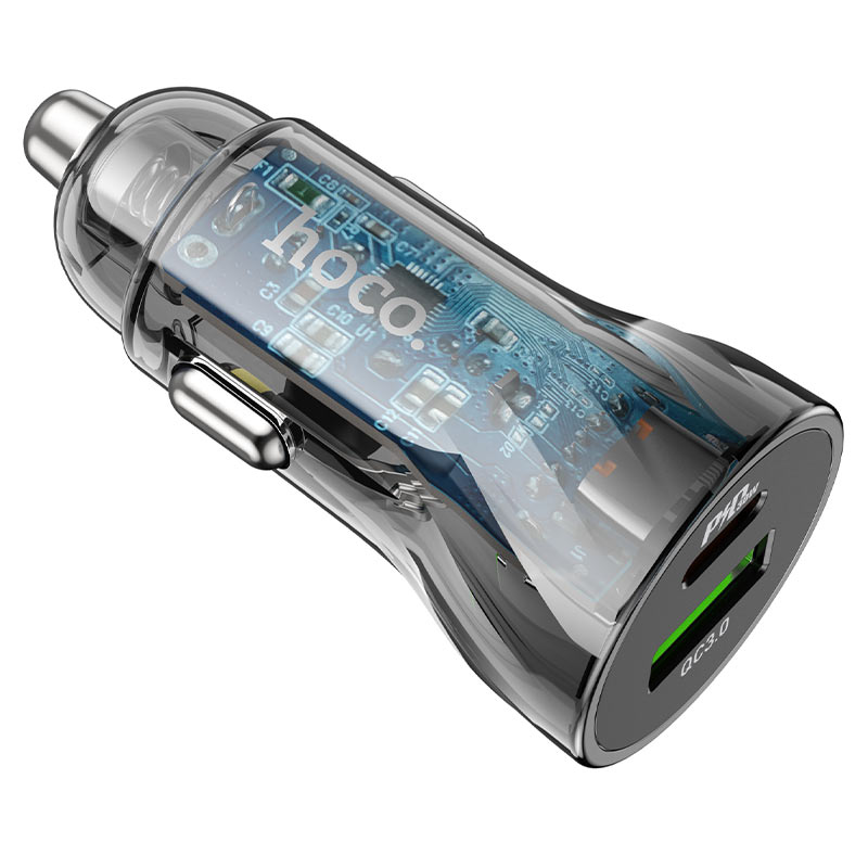 Z47A Transparent Discovery Edition dual port PD30W+QC3.0 car charger