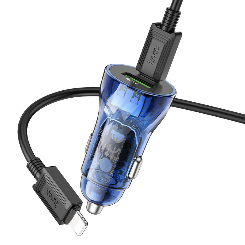 Z47A Transparent Discovery Edition dual port PD30W+QC3.0 car charger set(C to iP)