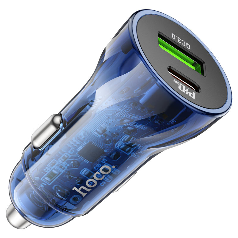 Z47A Transparent Discovery Edition dual port PD30W+QC3.0 car charger