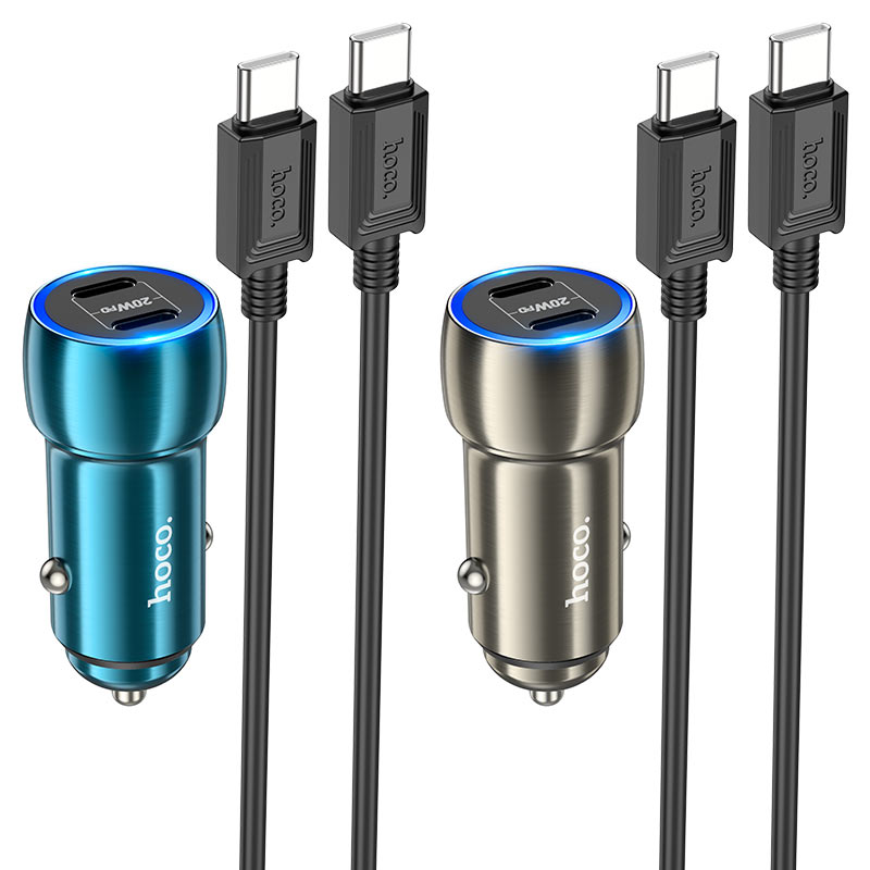 Z48 Tough 40W dual port(2C) car charger set(Type-C to Type-C)