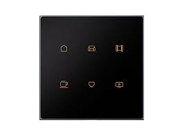 Nature Switch Scene Panel (6 Key)(Black AG Glass - Gray 3 way)_Custom