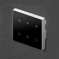 Nature Switch Scene Panel (6 Key)(Black AG Glass - Gray 3 way)_Custom