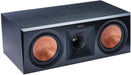 R-50C Klipsch Centro Altavoz con cuernos Tractrix, diseño de doble woofers, sonido potente para música y cine.