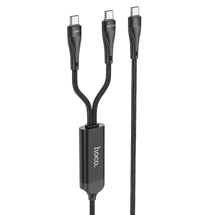 U102 Super 100W 2-in-1 charging data cable(Type-C to Type-C+Type-C)