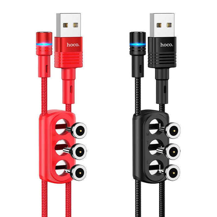 U98 3-in-1 Sunway multi-functional magnetic charging cable(iP/Micro/Type-C)